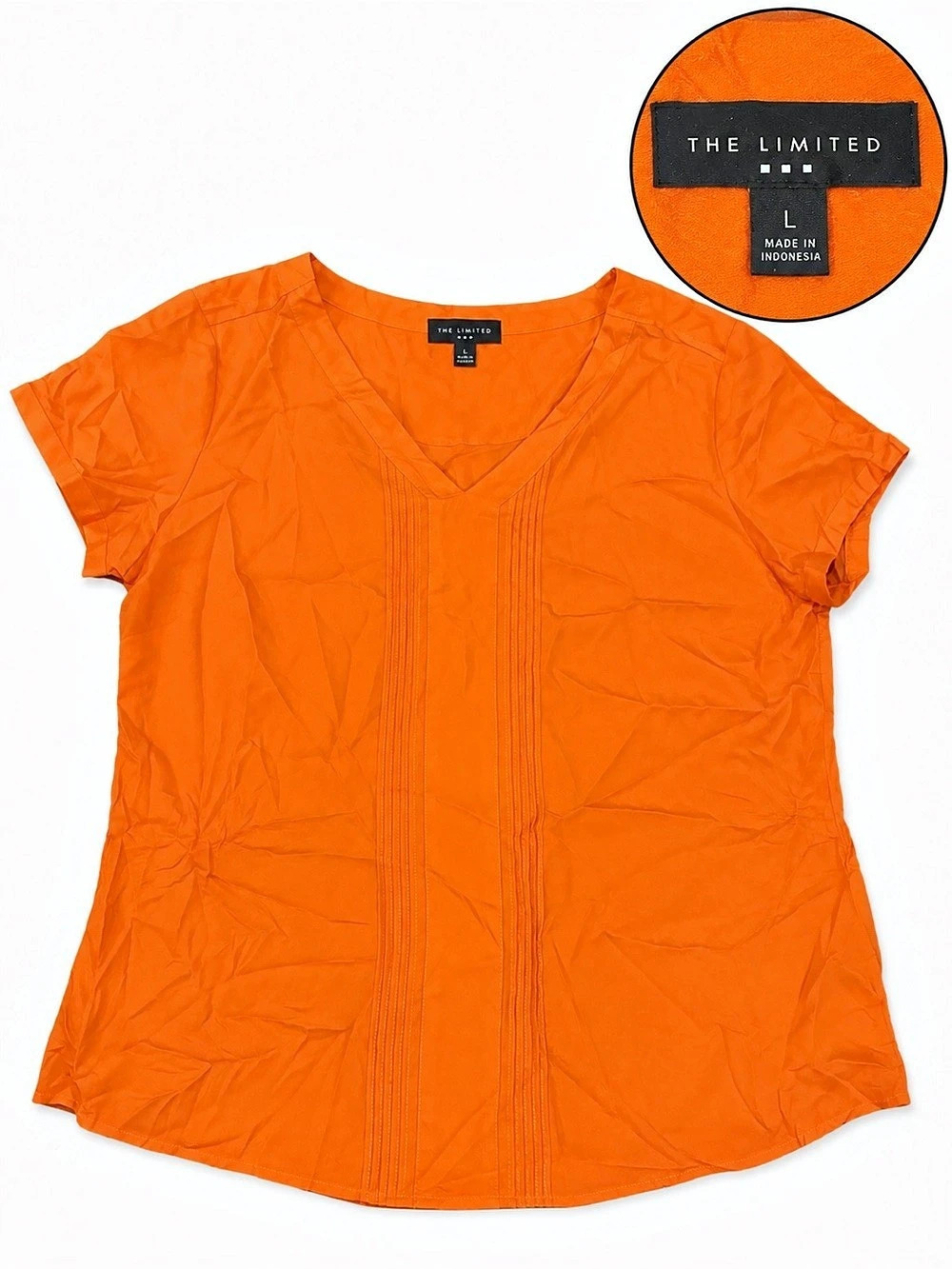 The Limited Orange Short Sleeve Blouse Size Large Like New